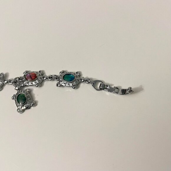 Multi Coloured Turtle Shell Bracelet 7 Inch Long - Picture 11 of 16